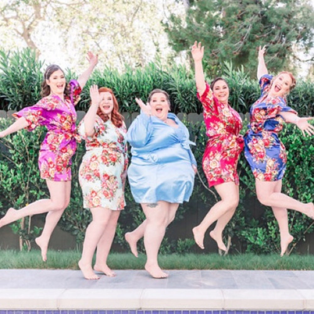 Blue Satin Nighty and Robe